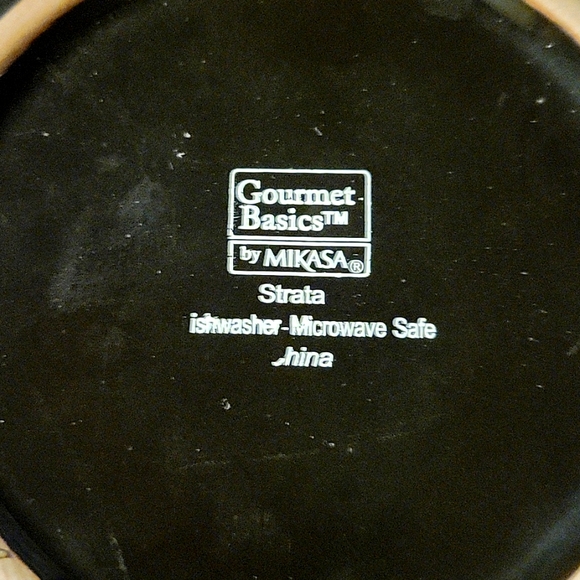 1 Vtg Strata Mikasa Cereal Soup Bowl Gourmet Basics Black White Tan Brown - Picture 3 of 3